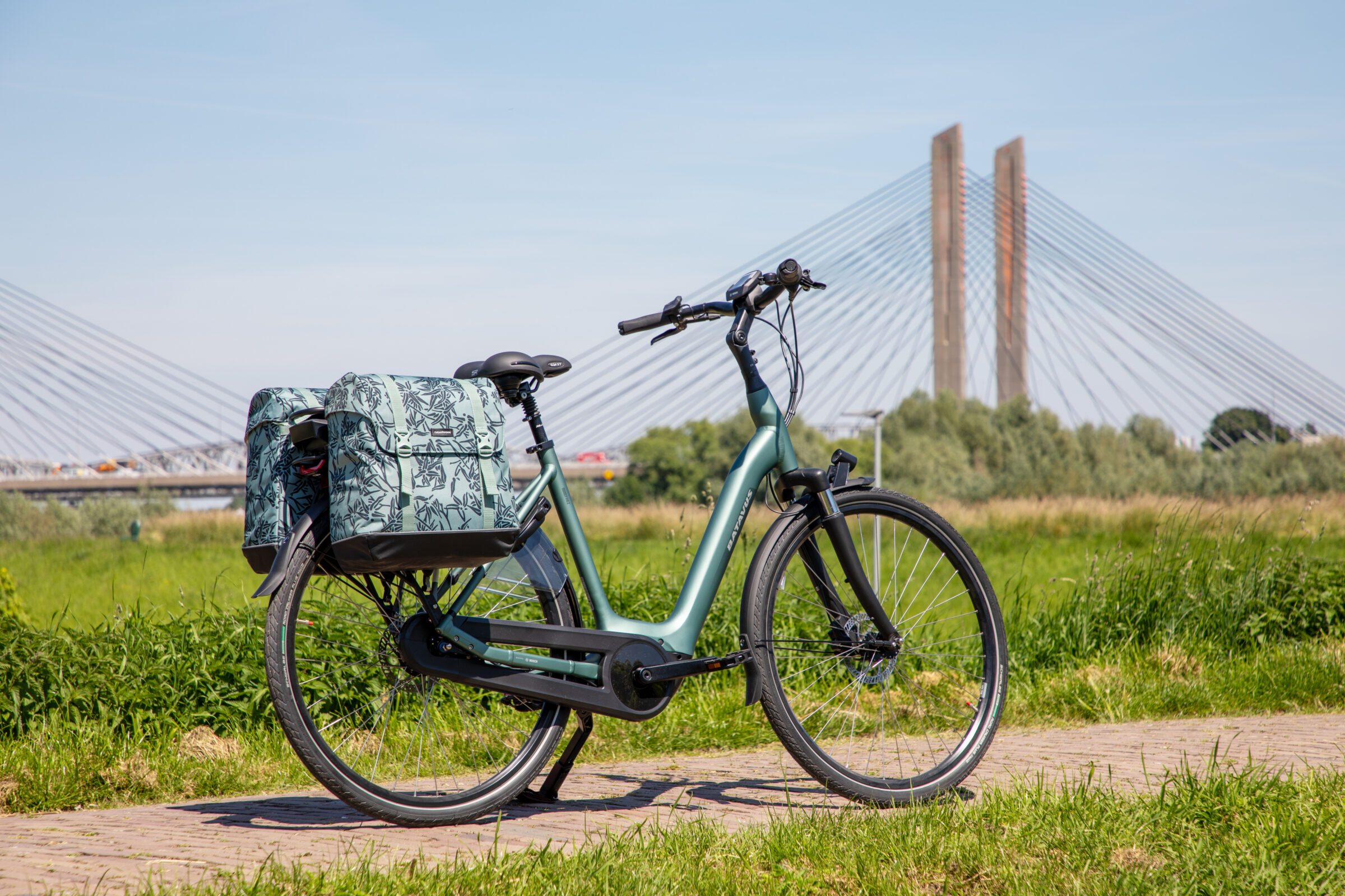 Podwójna sakwa rowerowa New Looxs Alba bamboo MIK 42L